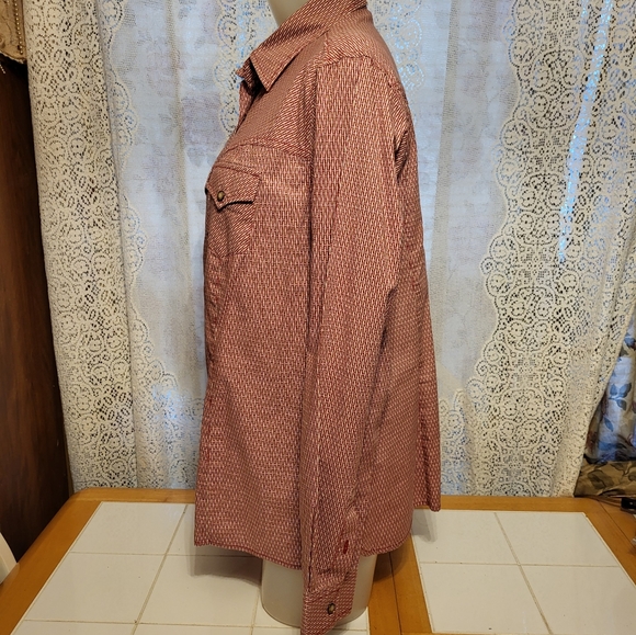 ROCKIES red/beige snap button western shirt size XL - Picture 3 of 6